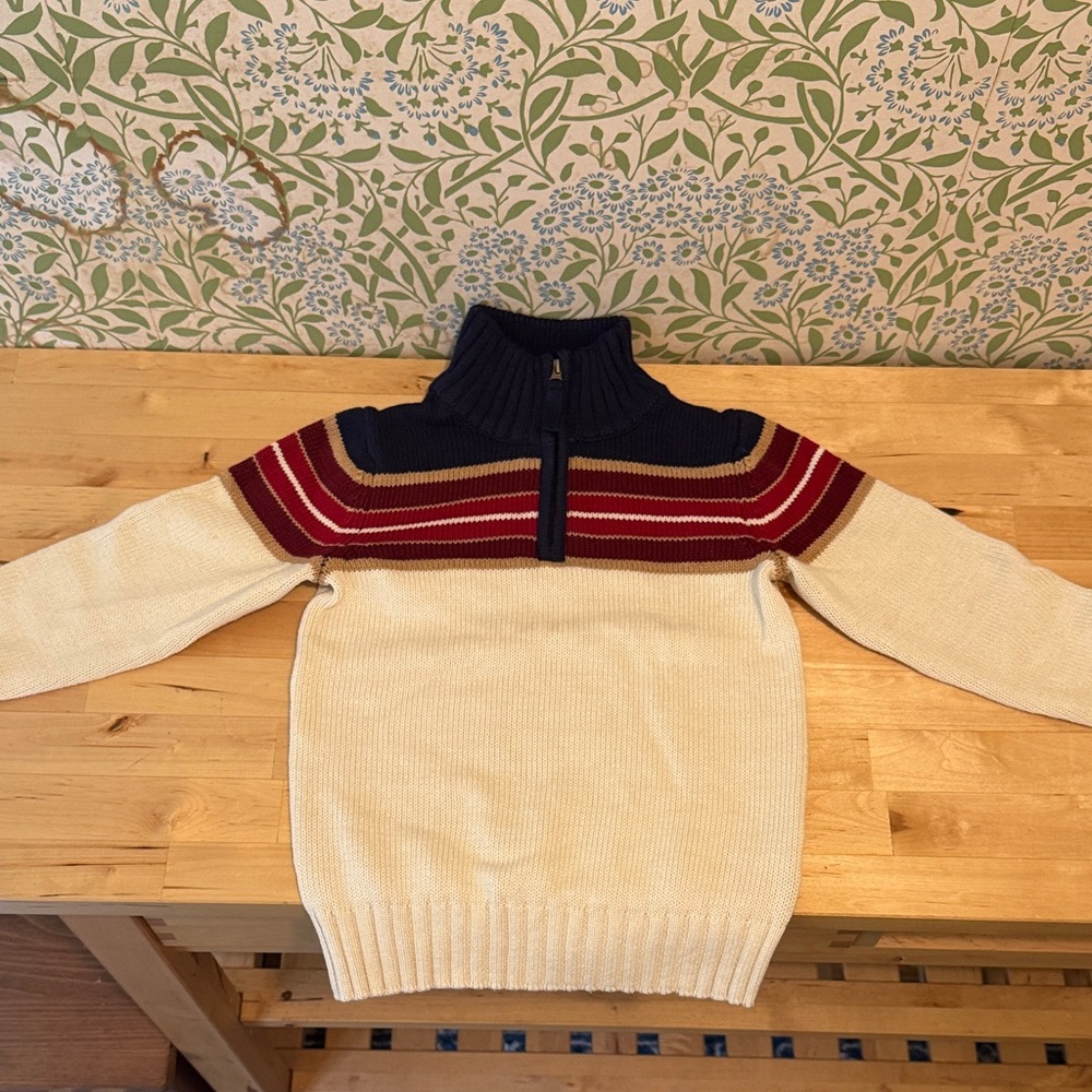 Kids' Navy and Cream Striped Sweater